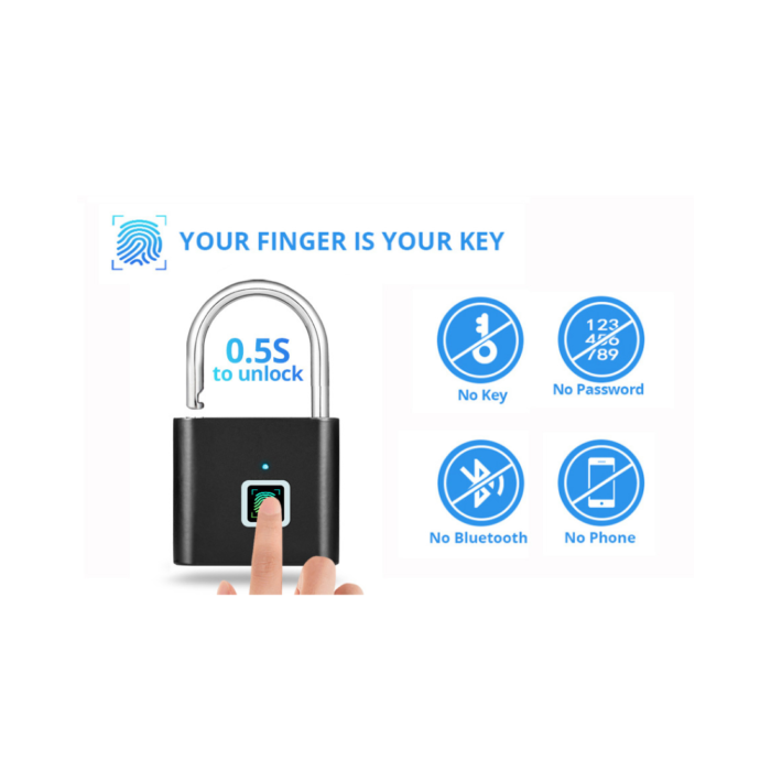 Fingerprint Padlock,Waterproof Keyless Anti-Theft - Image 3